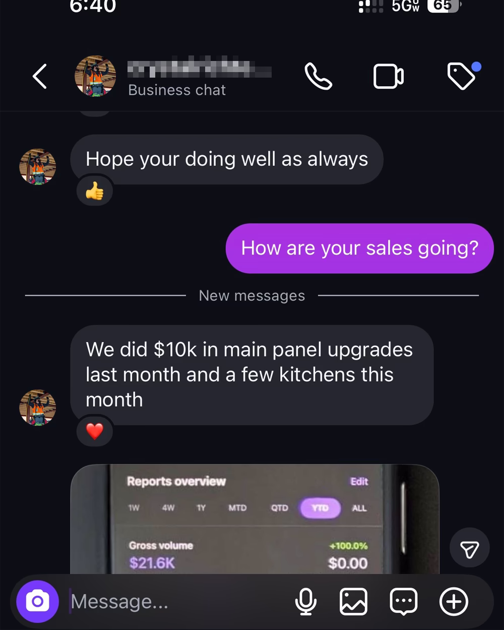 Neirbi client results showing $21,600 monthly revenue in Stripe dashboard for electrical contractor in California generating consistent sales from panel upgrades and kitchen projects through Neirbi homeowner contacts and Meta ads